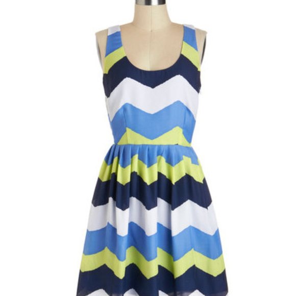 Jack Chevron Print Dress - Size 4 - Picture 1 of 4